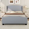 CAVINAS King/Queen/Full Size Linen Upholstered Platform Bed Frame with High Headboard Wingback,No Box Spring Needed - 2 of 4
