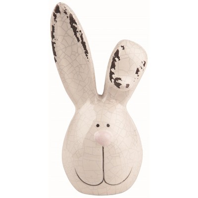 Transpac Dolomite 7" White Easter Bunny Head Statuette