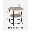 Side Table, 2-Tier Round End Table, Nightstand with Steel Frame for Small Spaces, Living Room, Bedroom - 3 of 4