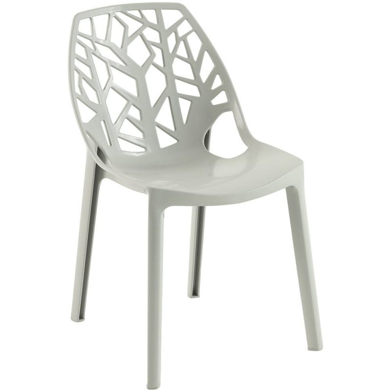 LeisureMod Cornelia Modern Plastic Dining Chair with Cut-Out Tree Design, 1 of 8
