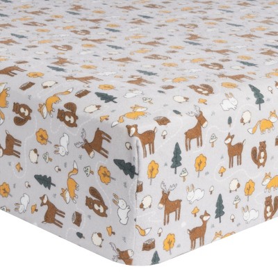 Image of Trend Lab Flannel Fitted Crib Sheet - Woodland Trail