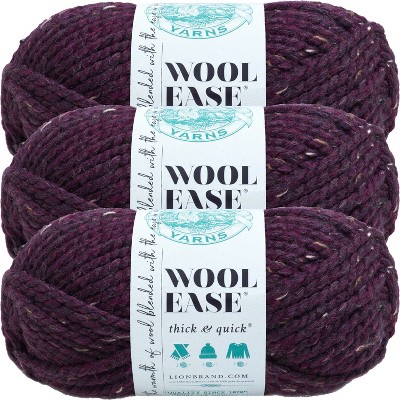 (3 Pack) Lion Brand Wool-Ease Thick & Quick Yarn - Raisen