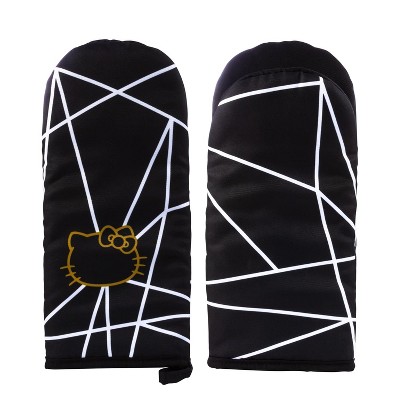 Seven20 Hello Kitty Geo Glam Pinache Black and Gold Oven Mitt