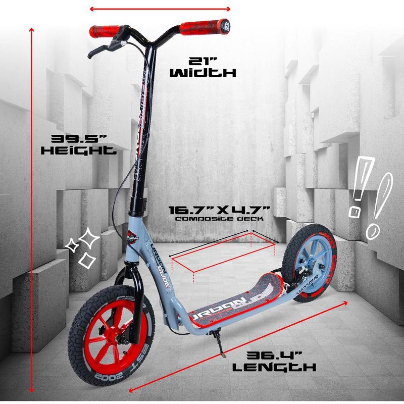 Madd Gear Tundra 300 Big Wheel Kick Scooter for Adults and Teens with 12 Inch Tires, 3 of 10
