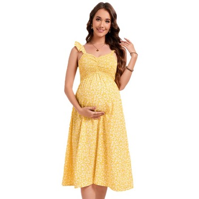 Maternity Dress Women Floral Midi Corset Dress Boho Flowy Dresses