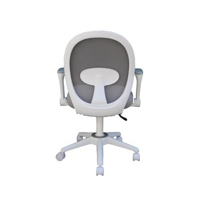 Grey Mesh and Fabric Task Chair with Adjustable Arms