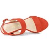 Allegra K Women's Slingback Platform Chunky High Heel Adjustable Buckle Strap Sandals - 4 of 4