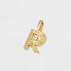 14K Gold Dipped Cubic Zirconia Ribbed Letter Charm - A New Day™ Gold - 2 of 2