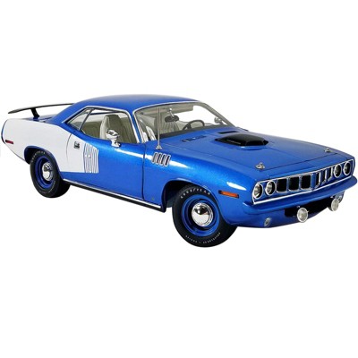 1971 Plymouth HEMI Barracuda B5 Blue Metallic with White Stripes Limited Edition to 714 pieces 1/18 Diecast Model Car by ACME