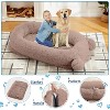 Human Dog Bed, 71''x45''x12'' Large Dog Bed with Blanket, Storage Pockets, Portable Handle, Removable Cover, Human Size Pet Bed - 4 of 4