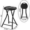 Basicwise 18-inch Portable Folding Stool with Handle Compact Chair with Non-Slip Feet and Metal Frame Legs for Indoor & Outdoor Use - 4 of 4