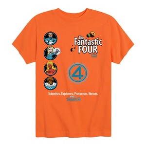 Boys' - Marvel - Fantastic Four Scientists Explorers Protectors Heroes Short Sleeve Graphic T-Shirt - 1 of 4