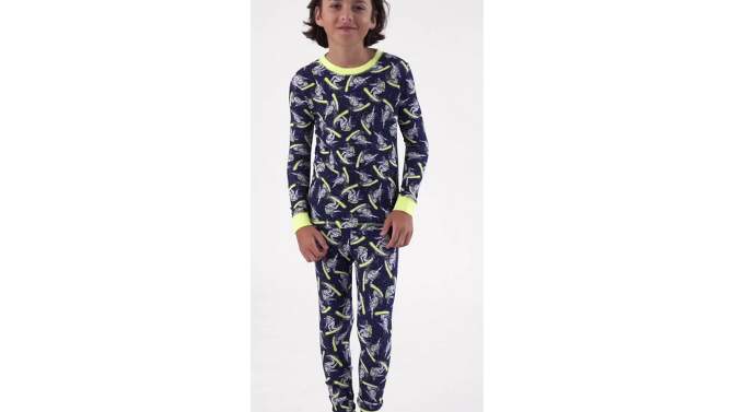 Sleep On It Boys 2-Piece Super Soft Jersey Snug-Fit Pajama Set, 2 of 6, play video