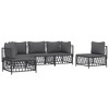 vidaXL 5 Piece Patio Lounge Set with Cushions Anthracite Steel - Anthracite 2x corner + 3x middle - 3 of 4