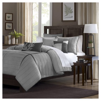 Landcaster Microsuede Pleated Comforter Set 7pc Target