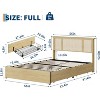 Bed Frame with Natural Rattan Headboard, Sturdy Wooden Slats, Metal Platform, Boho Cane Mattress Support, Stylish and Robust Bedroom Furniture - 2 of 4