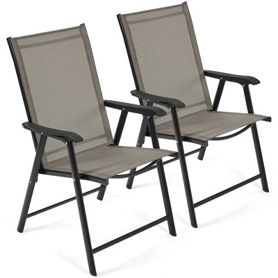 Yaheetech 2pcs Outdoor Texteline Folding Dining Chairs