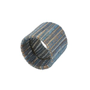 Saro Lifestyle Napkin Rings With Shimmering Woven Nubby Design (Set of 4), Blue-Grey, 1.5" - 1 of 4