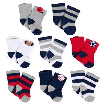 Gerber Baby Boys' 8-Pack Jersey Wiggle Proof® Socks Sports