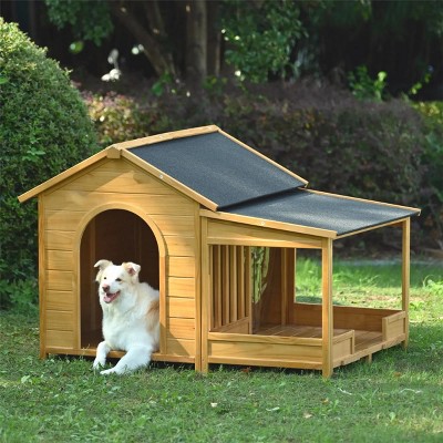 Large Dog House With Asphalt Roof,Dog Houses For Large Dogs,Dog Kennel With Doors,Dog Houses Outdoor-Cuddlewood