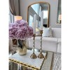 Classic Touch Gold Candle Holder White and Gold Beaded Stem Large 12" - 4 of 4