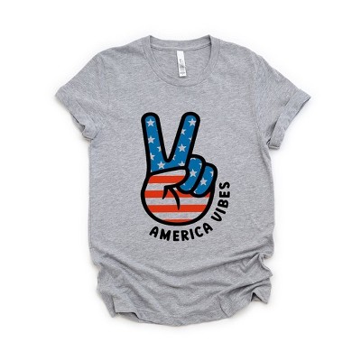 Simply Sage Market Women's Peace Sign Flag Vibes Short Sleeve Graphic Tee