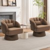 Modern Swivel Barrel Accent Chair, 360 Degree Velvet Upholstered Armchair, with Striped Backrest & Plush Padding, for Living Room, Bedroom - 4 of 4