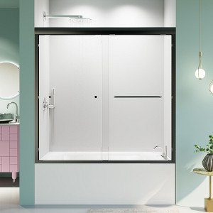 NicBex Shower Door 56"-60" W x 58" H Semi-Frameless Double Sliding Tub Door 1/4" (6mm) Thick SGCC Shower Screen for Bathroom, Hotel - 1 of 4