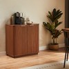 ORRD 31.5" Modern Buffet Cabinet with Curved Wave Design, Storage Sideboard for Dining Room, Living Room & Entryway,walnut - 4 of 4