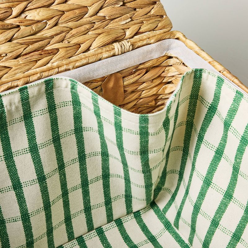 Natural Woven Picnic Basket with Green Plaid Liner - Hearth &#38; Hand&#8482; with Magnolia, 4 of 5