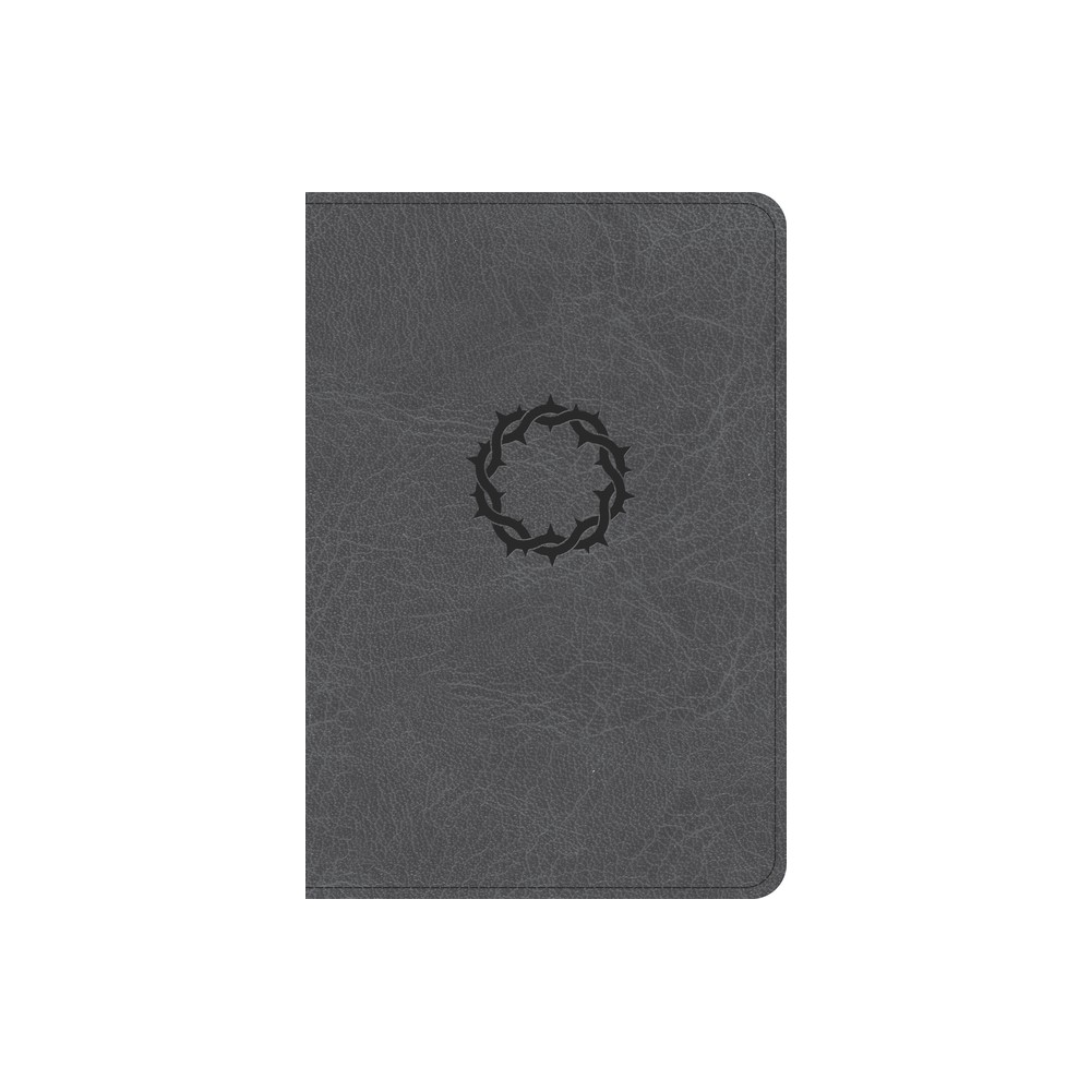 NASB Large Print Compact Reference Bible, Charcoal Leathertouch - by Holman Bible Publishers (Leather Bound)