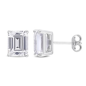 EVERLY JEWELRY | Sterling Silver 7 3/8 CT TGW Octagon Created White Sapphire Stud Earrings - 1 of 4