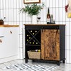 Costway Kitchen Buffet Storage Cabinet Sideboard w/Sliding Barn Door Wine Rack - image 2 of 4