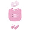 Hudson Baby Infant Girl Cotton Layette Set, Floral Sweetheart - 3 of 4