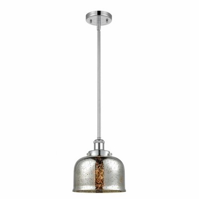 Bell - 1 Light Stem Hung Mini Pendant In Industrial Style-10 Inches Tall and 8 Inches Wide