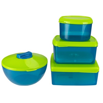 Northlight 13-Piece Blue and Green Portable Food Storage Set