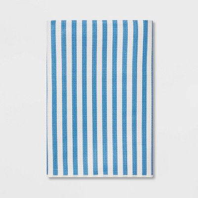 Quick Dry Striped Waffle Towel Blue - Room Essentials™