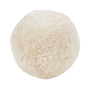 Saro Lifestyle Fleece Fantasy Sheepskin Ball Throw Poly Filled Throw Pillow, Off-White, 12"x12" - 1 of 3