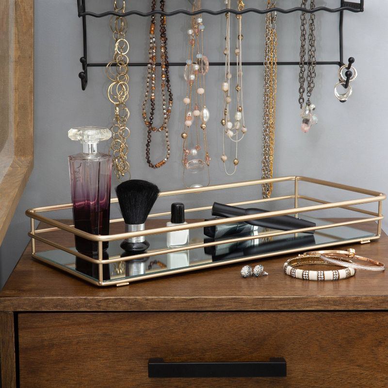 Vanity Tray with Mirror Gold - Elle D&#233;cor, 5 of 8