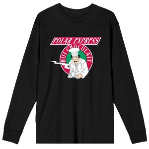 Polar Express Hot Chocolate Chef Men's Black Long Sleeve Shirt - 1 of 2