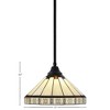 Toltec Lighting Any 1 - Light Pendant in  Matte Black with 15" Honey & Brown Mission Art Glass Shade - 2 of 2