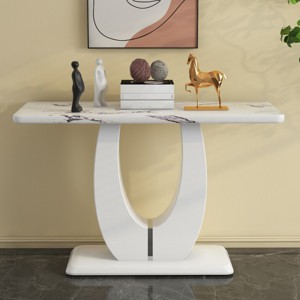 Modern Simple Glossy Dining Tables Rectangular, 47 Inch Long Dining Tables Modern,  Elegant Design Dining Tables Long-Cuddlewood - 1 of 4