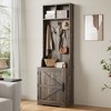 Garvee Farmhouse 3-in-1 Hall Tree w/ Shoe Storage Bench & 6 Hooks, Mudroom Bench with storage and hooks, Standing Coat Rack for Entryway Bedroom - 3 of 4