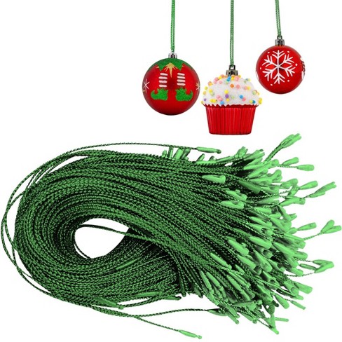 300 Pcs Christmas Tree Ornament String Hanger Hooks with Snap Fastener  Ropes