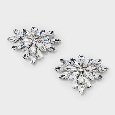 Geometric Cluster Stone Shoe Clip - Clear