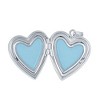 Bella Silver Sterling Silver Mother of Pearl Center Heart Locket  - White - 2 of 3