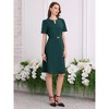 INSPIRE CHIC Women's Elegant A-Line Choker V Neck Belted Wear to Work Fit and Flare Dress - 3 of 4