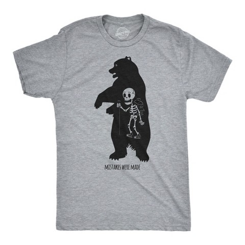 Мужские футболки Crazy Dog T-Shirts, Inc. Mens Funny T Shirts Mistakes Were Made Sarcastic Bear Attack Tee For Men - Crazy Dog Men's T Shirt For Campers Light Grey S