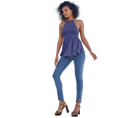 VENUS Womens Smocked Babydoll Halter Top