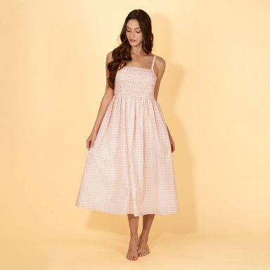 red gingham dress target Solid & Striped Women's Gingham Elasticated Bodice Midi Cover Up Dress